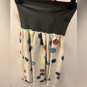 Black and Multicolor Strapless Dress